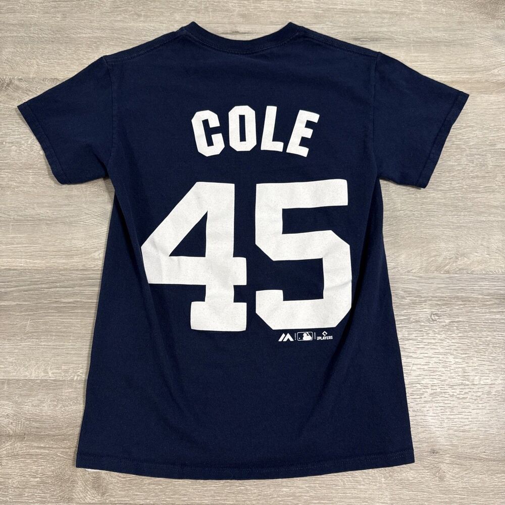 Gerrit Cole Shirt New York Yankees Majestic Men’s Small Blue MLB Yankees Ace